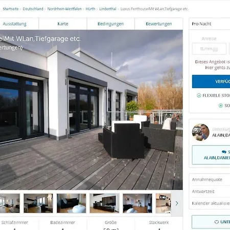 Exklusives Penthouse! Mit Wlan, Tiefgarage, 2 Fernseher Etc. * Köln